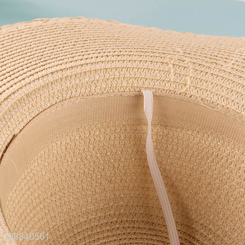 Yiwu market women summer beach hat floppy straw hat