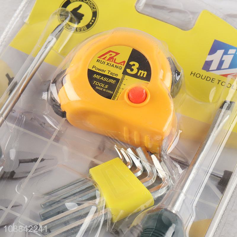 New product home tool kit with tape measure, screwdrivers & hex key set