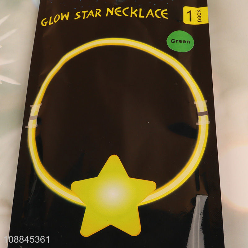 Top quality star shape glow necklace for party jewelry