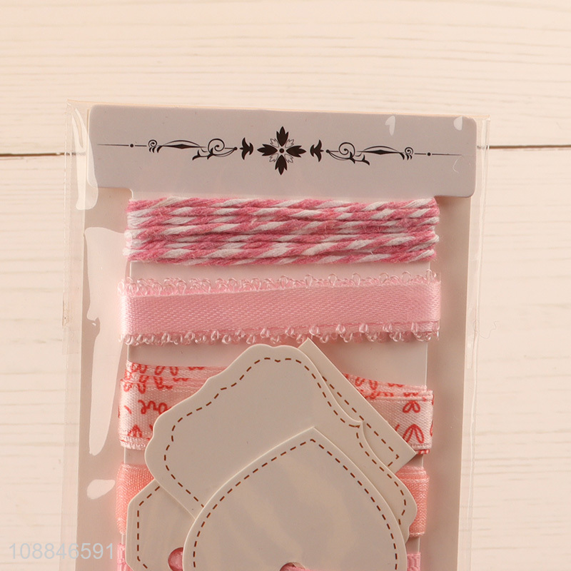 Best sale pink gifts packaging ribbon with greeting card
