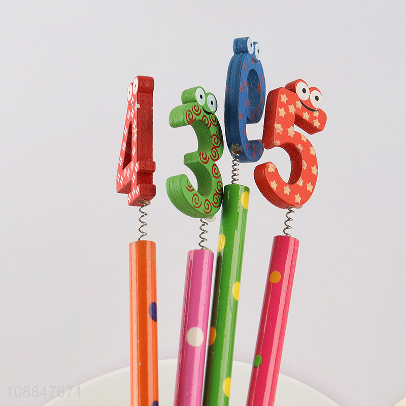 Factory Price Kawaii Cartoon Pencil with Cute Toppers