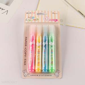 Wholesale 4 colors highlighters for office school teacher student