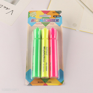Online wholesale 3 colors chisel tip highlighters for underlining