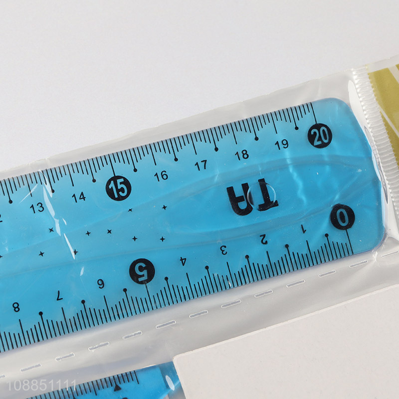 Wholesale 3pcs flexible plastic rulers set school student supplies