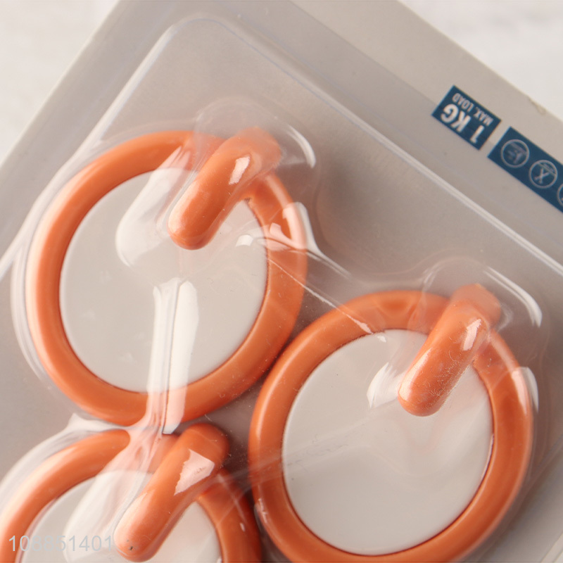 Promotional 3-piece plastic sticky hooks adhesive hooks for kitchen