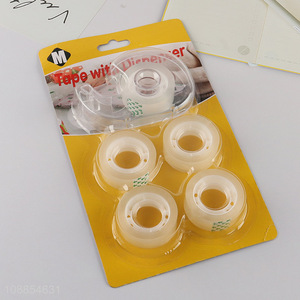 High quality 4pcs office adhesive tapes with refillable dispenser