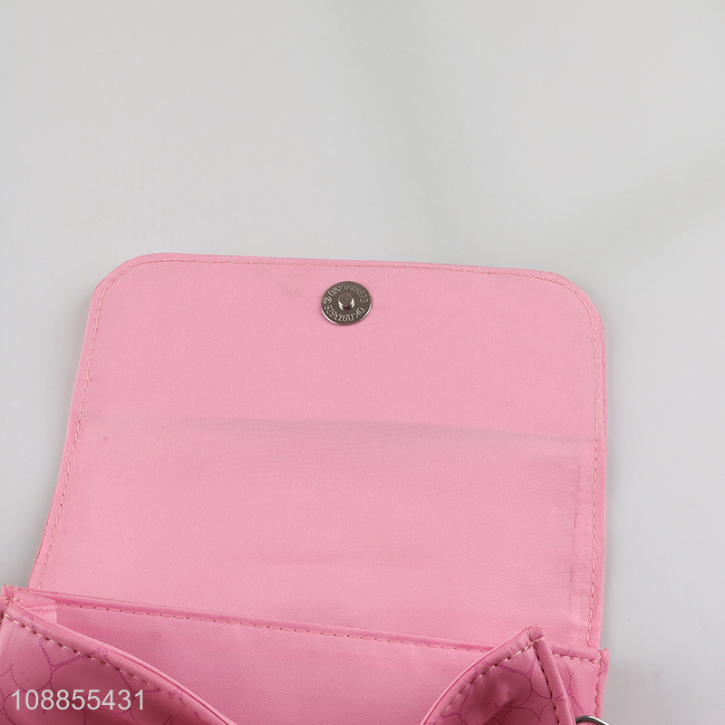 Low price pink children heart printed messenger bag