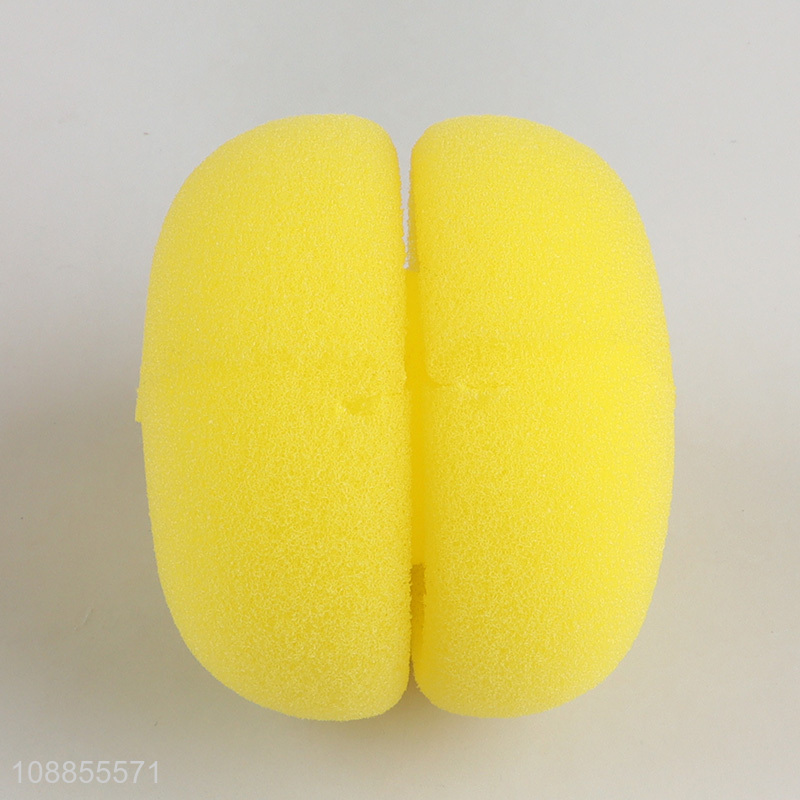 Top selling 6pcs yellow ball shaped sponge hair roller wholesale