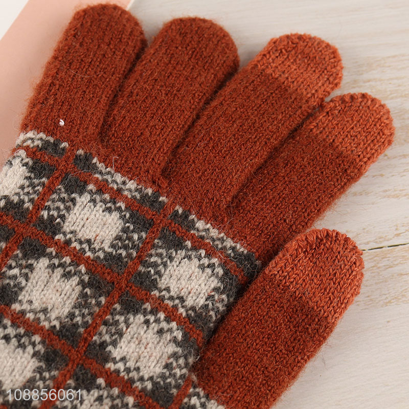 Wholesale winter touch screen gloves knitted gloves for men women
