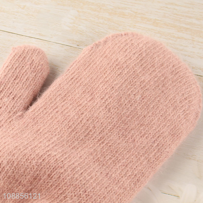 Factory price winter gloves windproof warm knit gloves for women men
