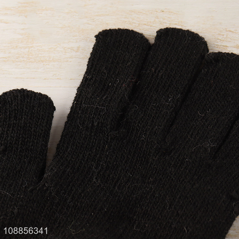 Wholesale men women winter warm knit gloves for cold weather