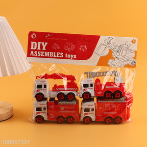 New product diy fire fighting truck free assembly take apart toys
