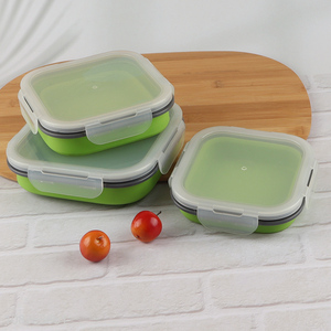 High quality silicone foldable lunch box bento box for sale