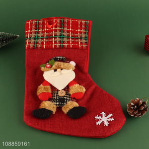 Hot Selling Imitation Linen Christmas Stockings for Christmas Party Deocr