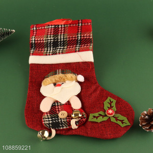 Good Price Imitated Linen Christmas Stockings Xmas Tree Hanging Ornaments