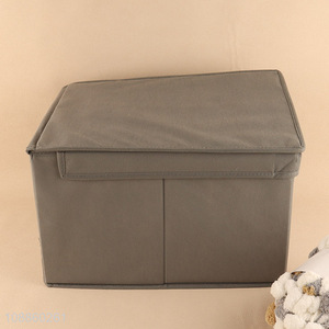 Factory price collapsible non-woven storage bins with lid and handle
