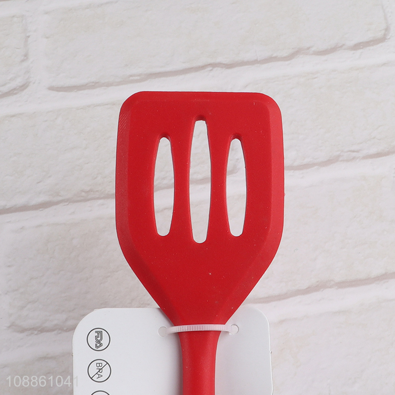 Good quality red kitchen utensils cooking slotted spatula