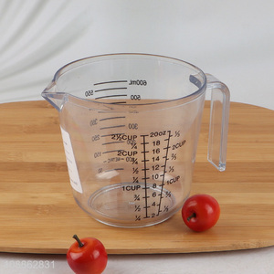 Good quality 600ml clear plastic measuring cup for kitchen bakery