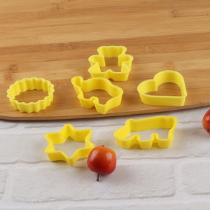 New arrival 6-piece food grade plastic cookie cutter biscuit mold set