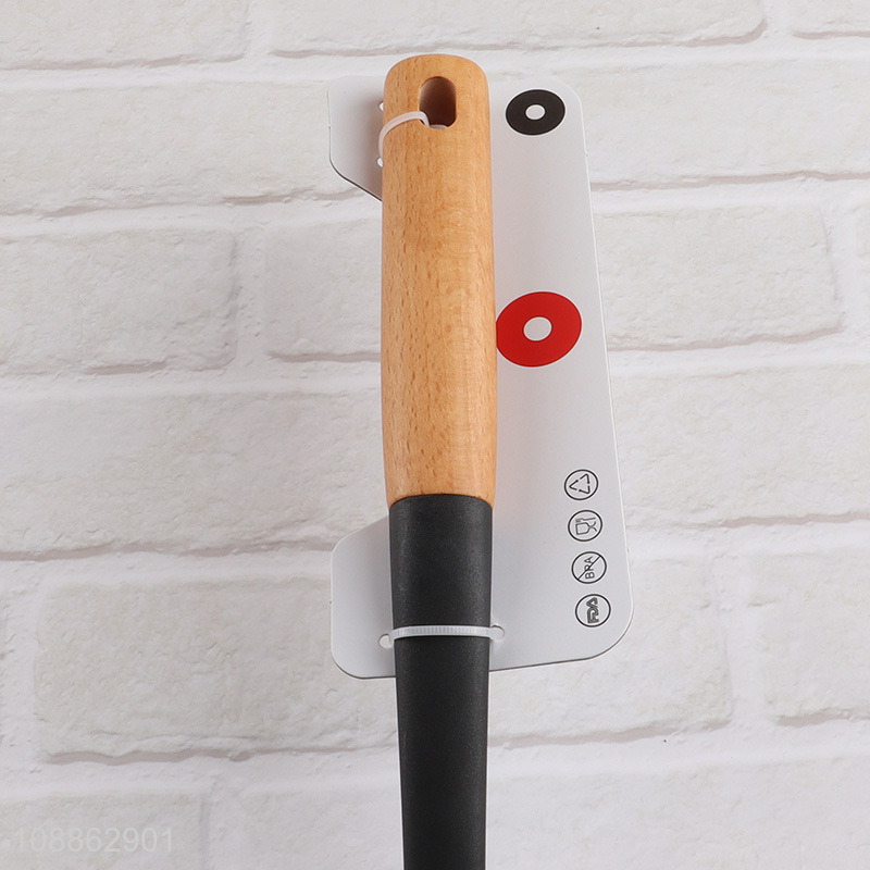 New arrival heat resistant nylon slotted spatula with wooden handle