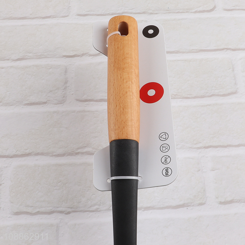 Wholesale heat resistant nylon Chinese wok spatula with wooden handle