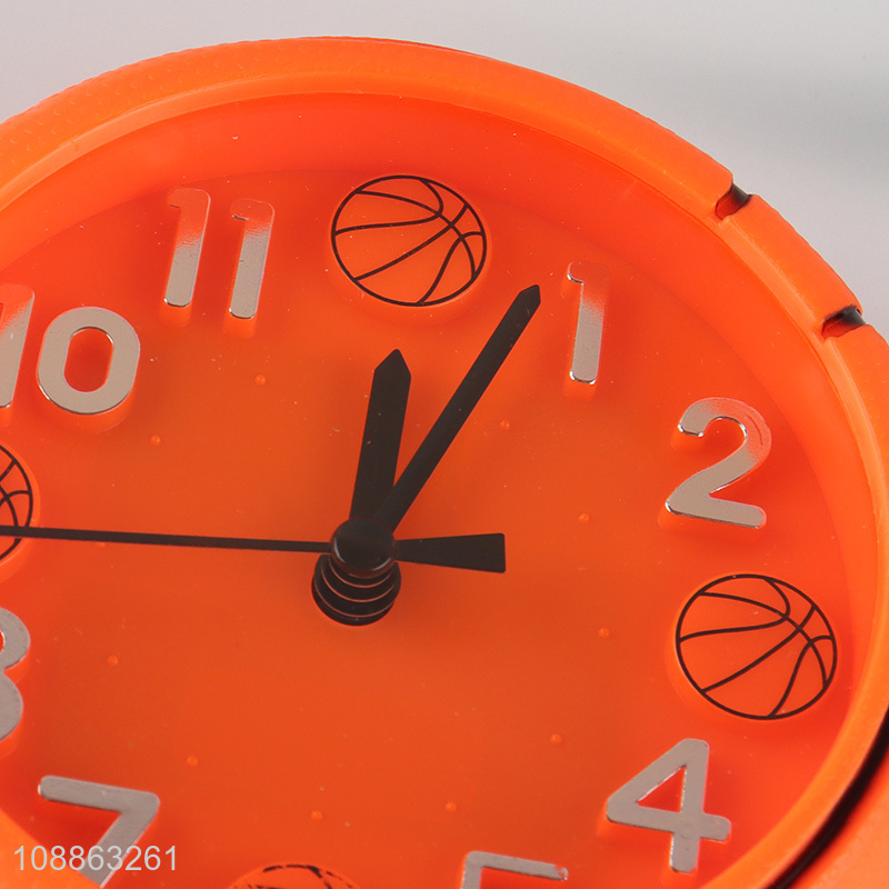 Online wholesale basketball shaped kids alarm clock table clock