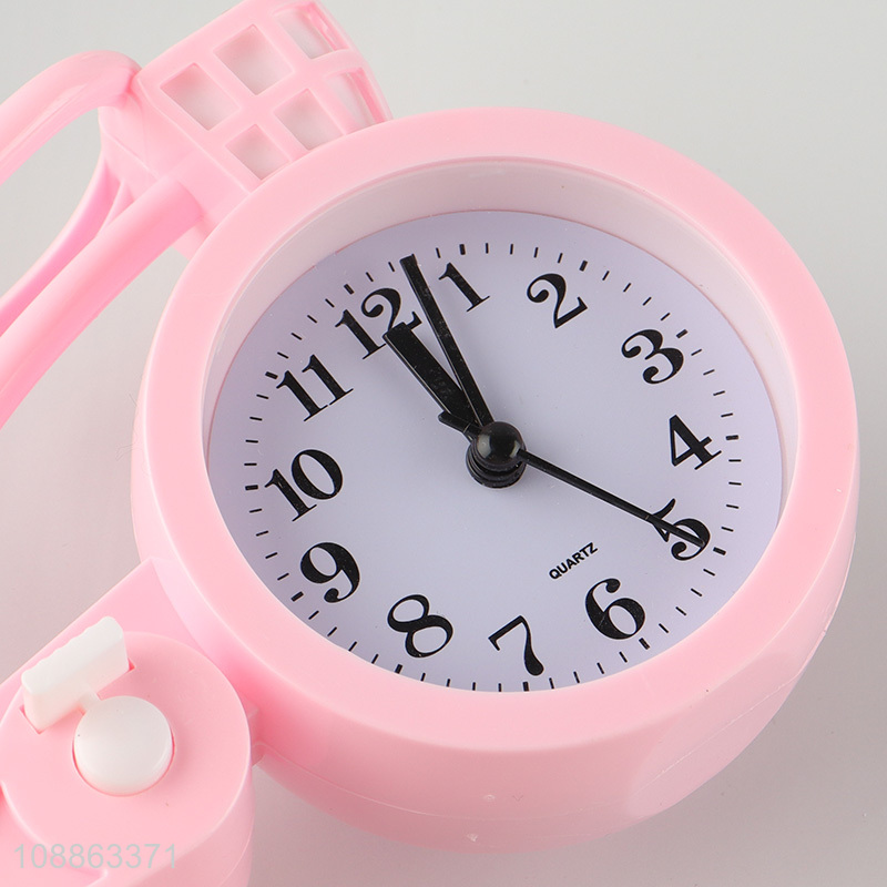 Factory supply bicycle shape pink alarm clock for desktop