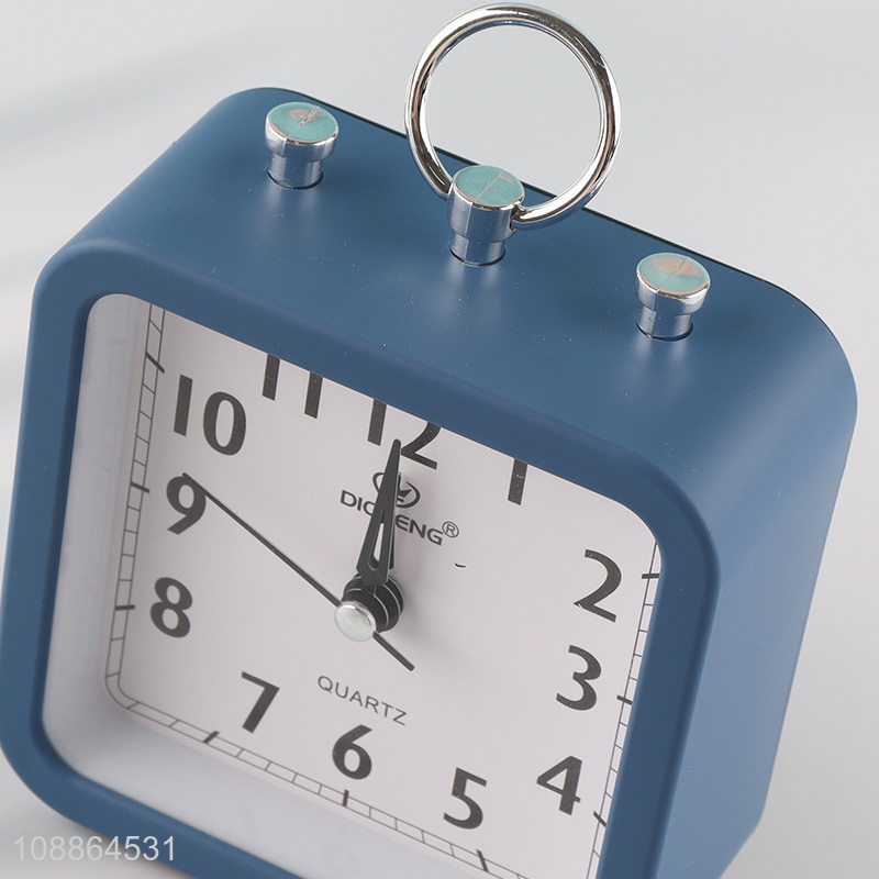 Top quality square students lazy table clock alarm clock bell clock