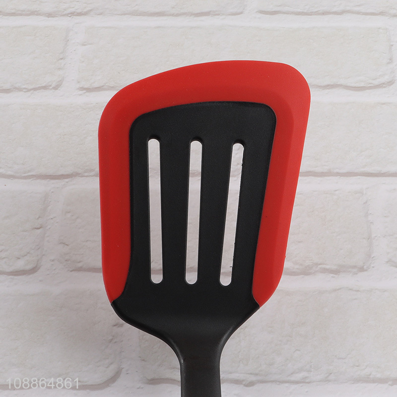Factory price heat resistant silicone slotted spatula turner for flipping