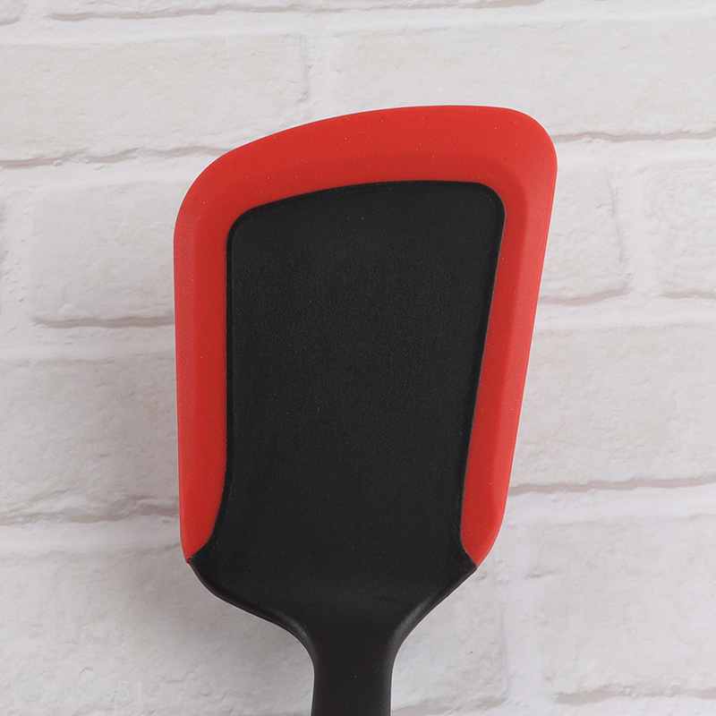 Factory price heat resistant silicone spatula with wooden handle