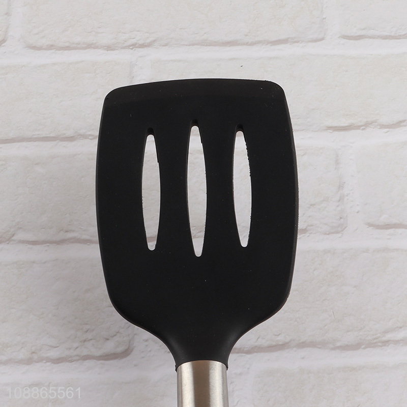 Wholesale durable food grade silicone slotted spatula for non-stick cookware