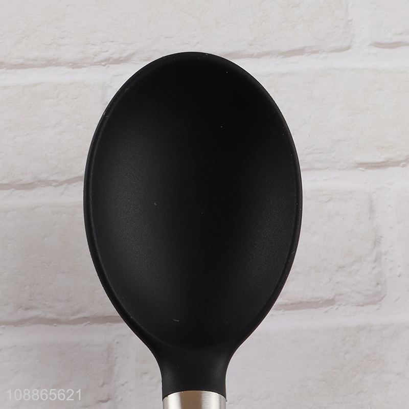 Good quality silicone nylon kitchen spoon with stainless steel handle