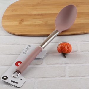 Wholesale silicone nylon cooking spoon with stainless steel handle