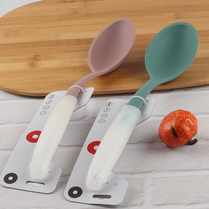 New product non-stick cookware silicone cooking spoon with plastic handle