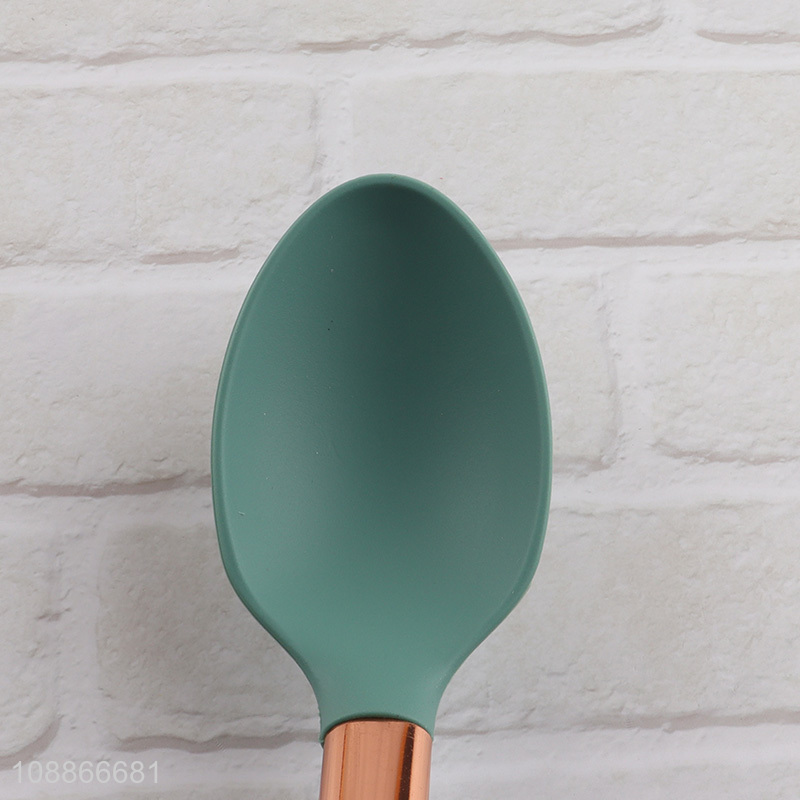 High quality silicone nylon cooking spoon with stainless steel handle