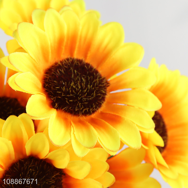 Most popular artificial sunflower fake flower for indoor outdoor decor