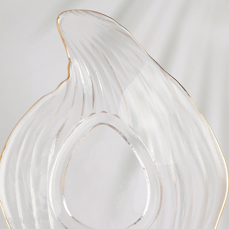 High quality shell shape glass jewelry dish tray trinket tray