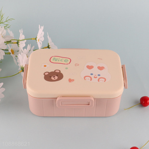 Hot products kids plastic 1300ml lunch box with fork spoon