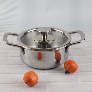 Online wholesale 3-ply stainless steel stock pot with lid for gas stove