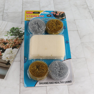 Low price kitchen cleaning ball stainless steel scourer kit