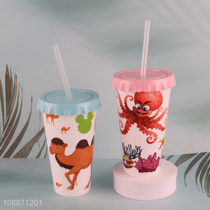 China wholesale plastic double wall straw cup water cup drinking cup