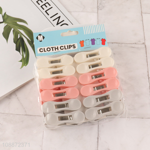 High quality 12pcs plastic clothes pegs clothes clips for sale