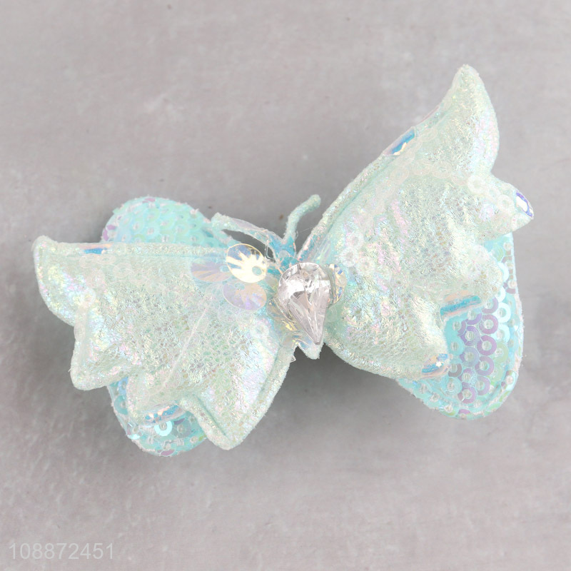 China supplier blue girls 2pcs butterfly hairpin for sale