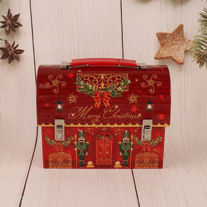 Low price christmas gifts tinplate storage box with handle