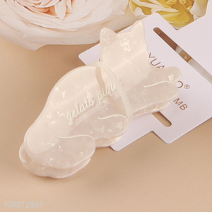 Hot selling cute cat shaped cellulose acetate hair claw clips for girls
