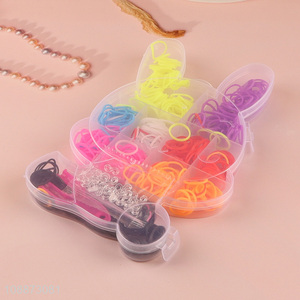 Wholesale diy rubber hair bands elastic hair ties with bunny shaped box