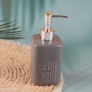 Factory supply press type empty ceramic hand soap dispenser bottle