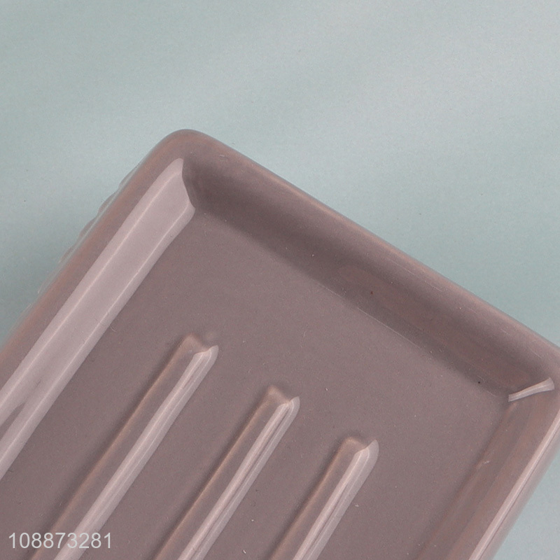 Factory price ceramic soap dish bar soap holder for bathroom sink