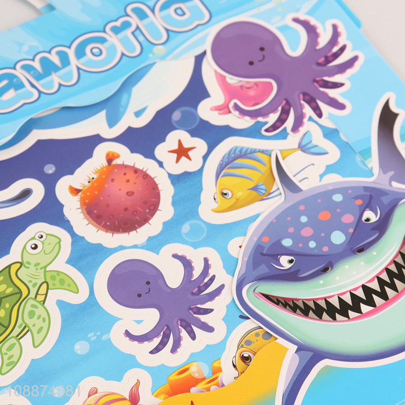 Low price kids seaworld series activity reusable sticker book