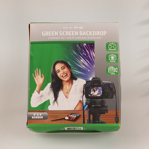 New product non-reflective green screen background with 4 clips for photography